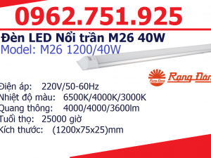 Đèn LED Nổi trần M26 40W Model: M26 1200/40W