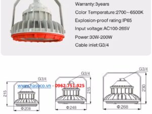 đèn led phòng chống cháy nổ 60w