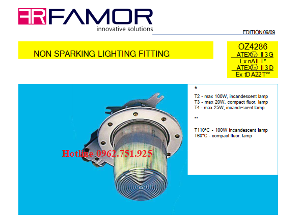 Đèn LED chống cháy nổ Model OZ4286 FAMOR